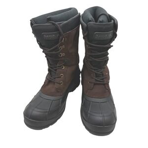 Kamik NationPlus Mens Dark Brown Suede 200g Thinsulate Winter Snow Boots Size 10